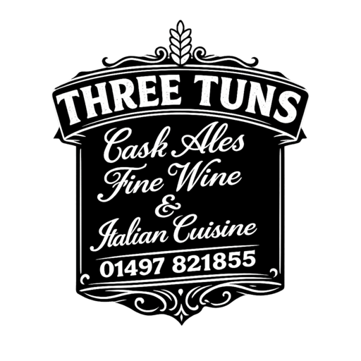 A cartoon version of the three tuns sign which is outside the building
